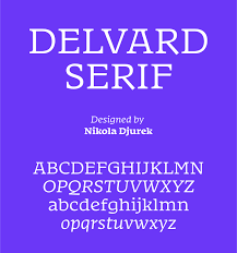 Ejemplo de fuente Delvard Serif Display Regular